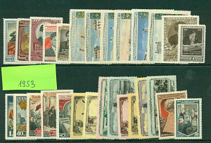 Годовой набор за 1953 год, 28 марок, ** MNH